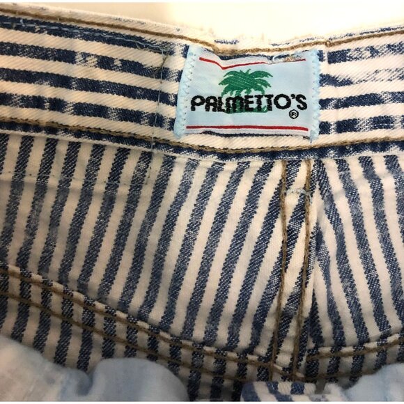Palmetto's Vintage 90s Women's Size 7 Blue/White Striped Denim Jean Skirt - Picture 5 of 8